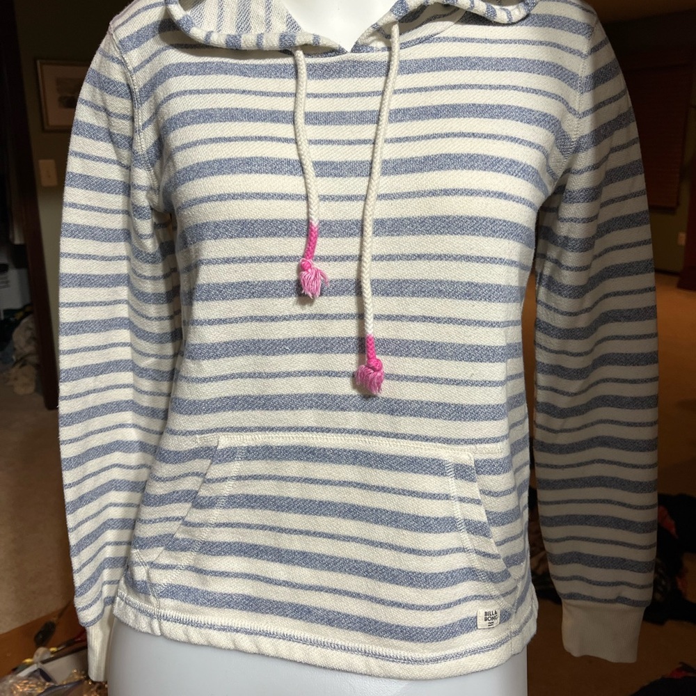 Billabong terry striped long sleeve hoodie size s/p